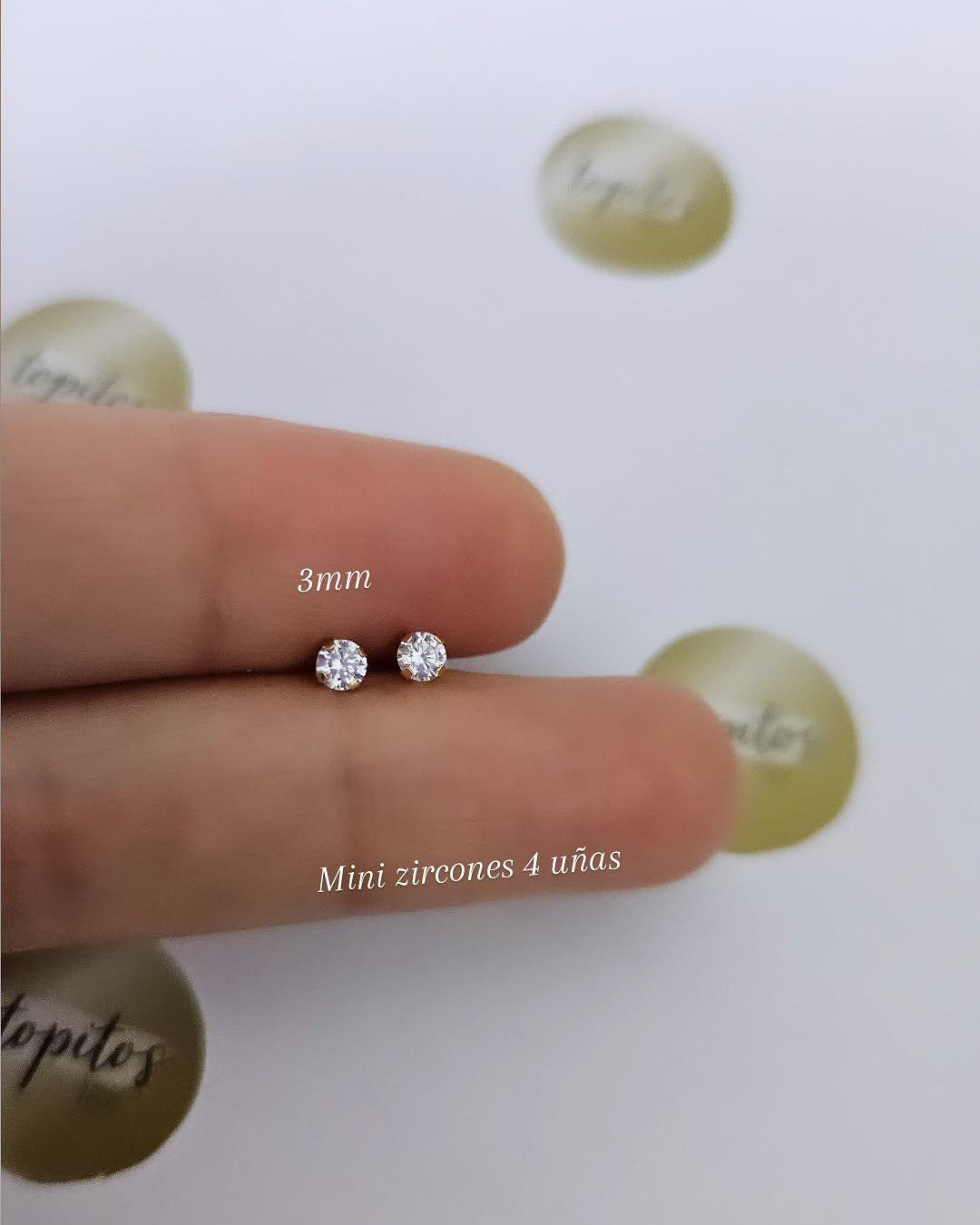 Topos zircones 3mm uñas