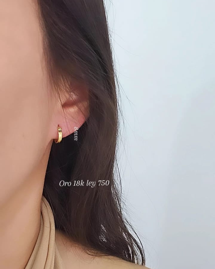 Candongas lisas 8mm, oro 18k ley 750