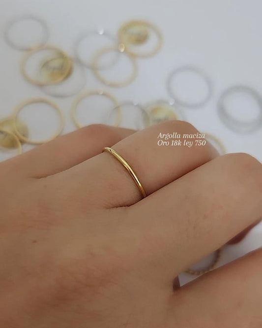 Anillo liso macizo, Oro 18k ley 750