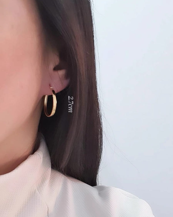 Candongas 2.7cm lisas, Oro 18k ley 750