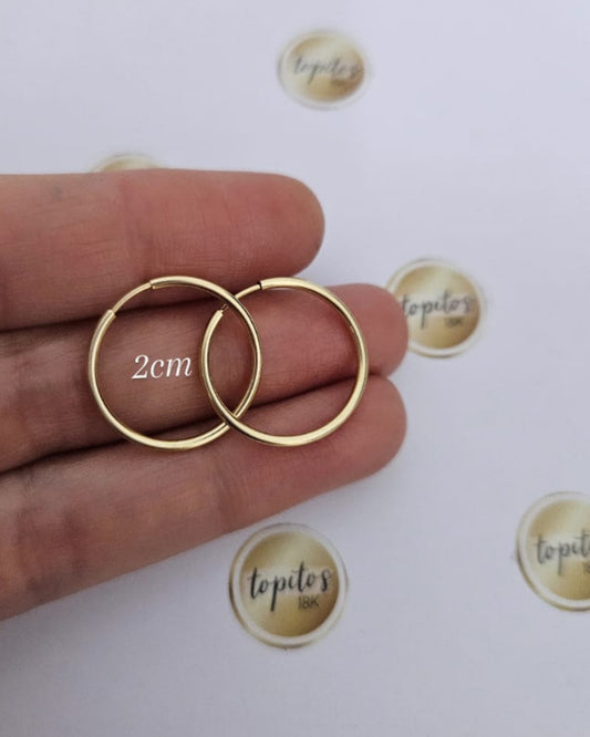 Candongas 2cm macizas, lisas