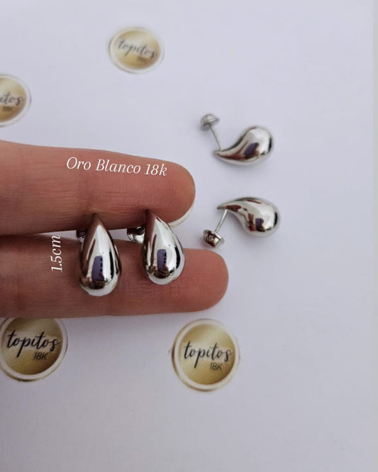 Topos Gota 1.5cm Oro Blanco 18k