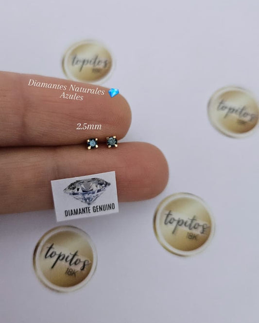 Topos Diamantes azules Naturales 2.5mm