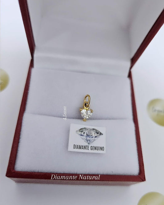 Dije Diamante Natural corte corazón 4.5mm (0.30cts)