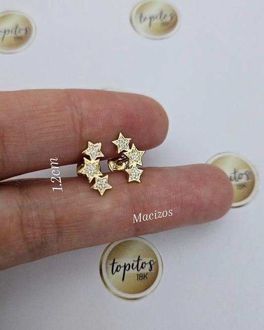 Topos Estrellas triples 1,2cm macizas