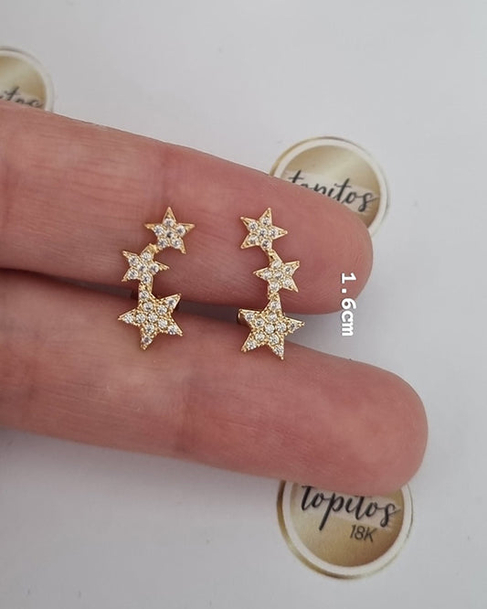 Topos Estrellas Orejeros macizos 1.6cm