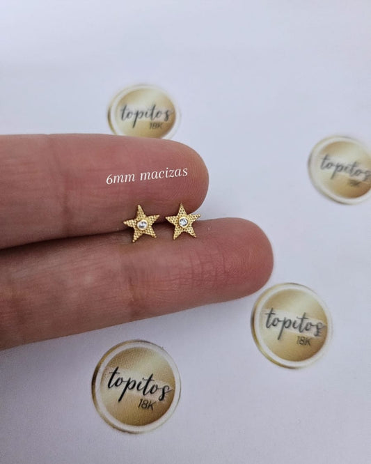 Topos Estrellas 6mm macizas zircon