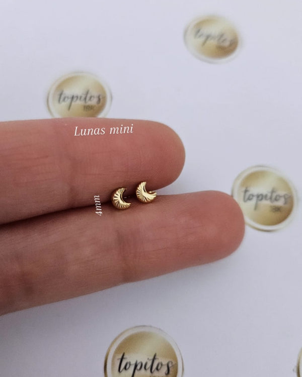 Topos mini lunas 4mm diamantadas