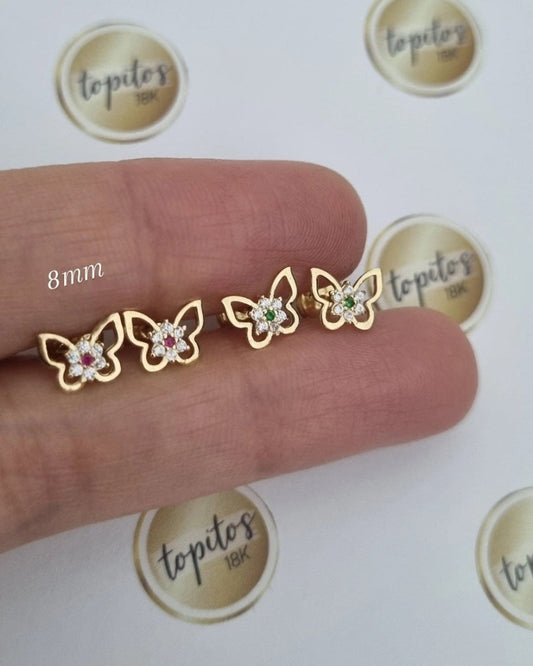 Topos Mariposas silueta 8mm, macizas
