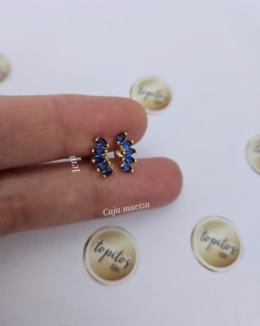Topos Orejeros 1cm azules, caja maciza