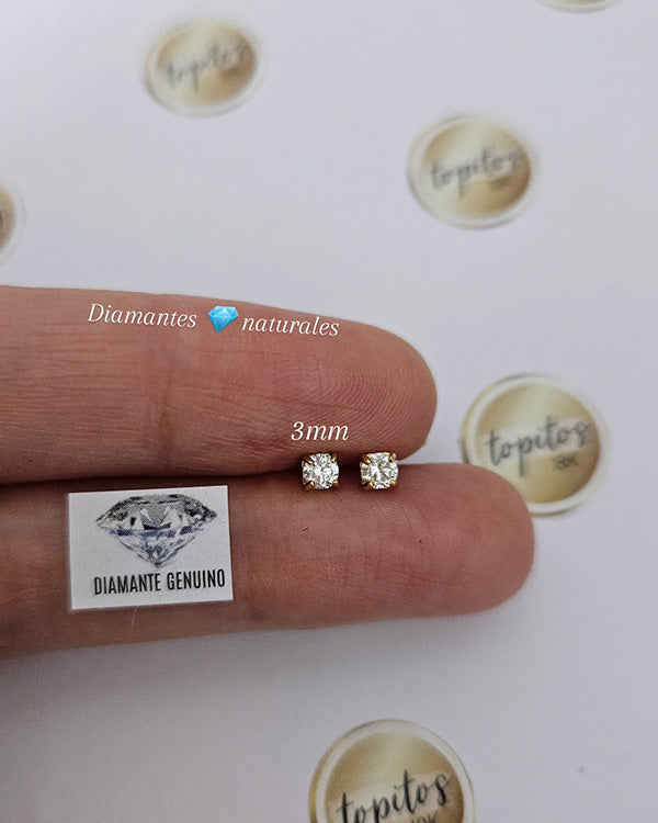 Topos Diamantes 3mm genuinos naturales