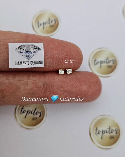 Topos Diamantes 2mm genuinos naturales