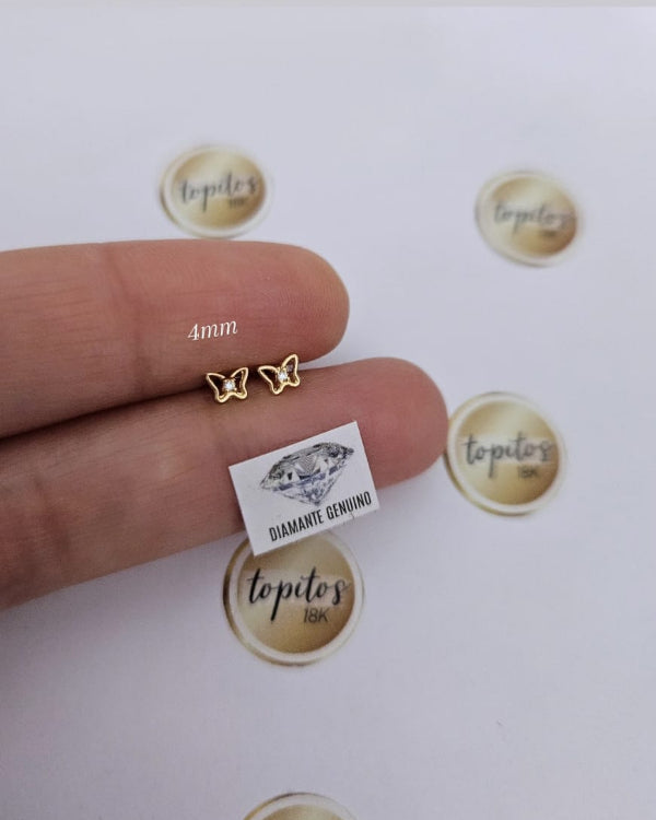 Topos mini mariposas 4mm, Diamantes Naturales