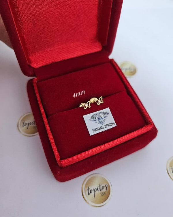 Topos mini mariposas 4mm, Diamantes Naturales