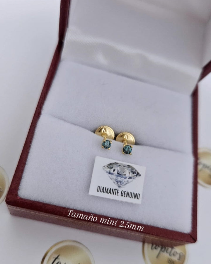 Topos Diamantes Naturales 2.5mm azules