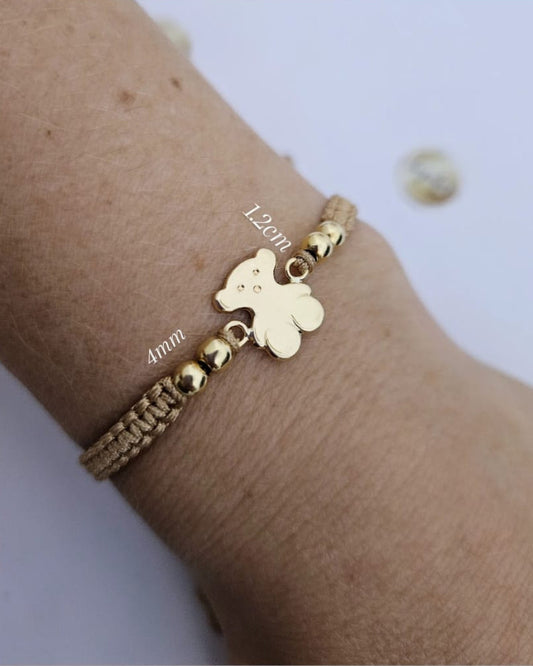 Pulsera Oso 1.2cm y bolas 4mm