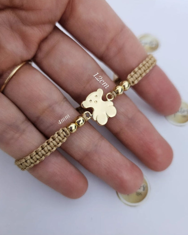 Pulsera Oso 1.2cm y bolas 4mm