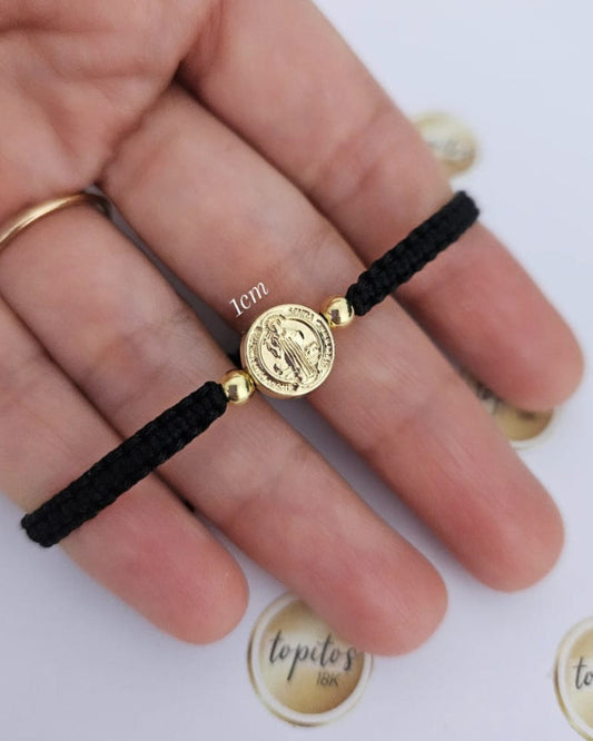 Pulsera San Benito 1cm y bolas 4mm lisas