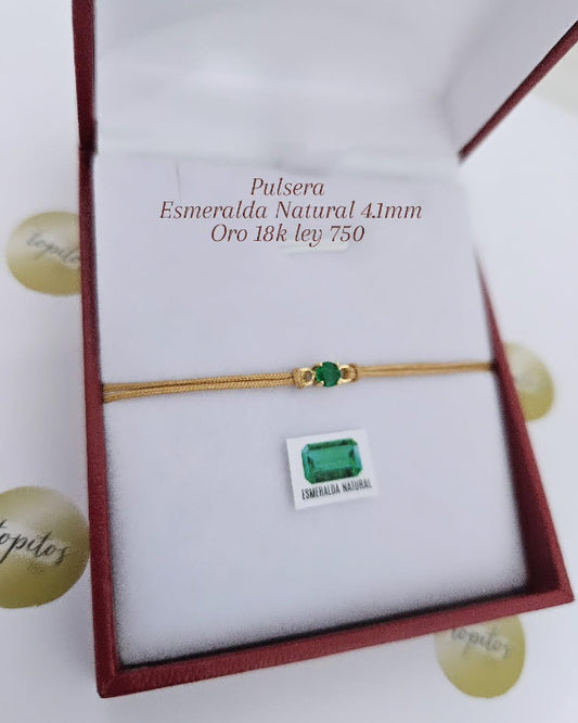 Pulsera Esmeralda Natural Certificada 4.1mm