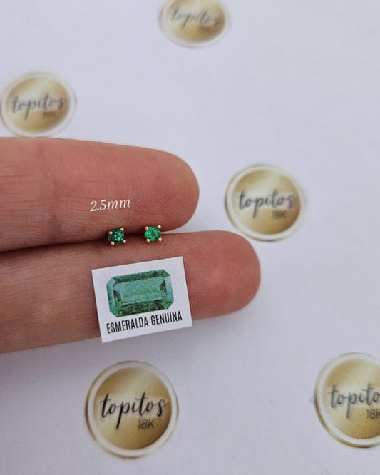 Topos Esmeraldas Naturales 2.5mm calidad Alta