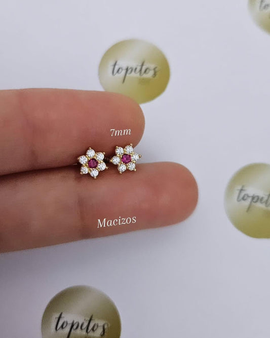 Topos Flores 7mm zircones, macizos