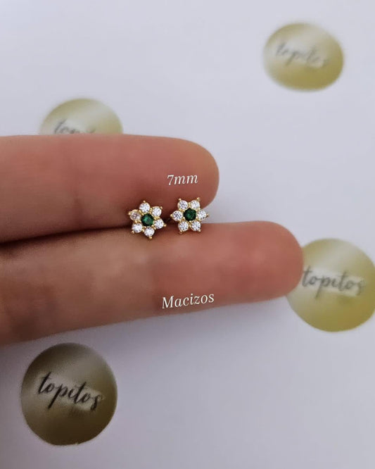 Topos Flores 7mm zircones, macizos