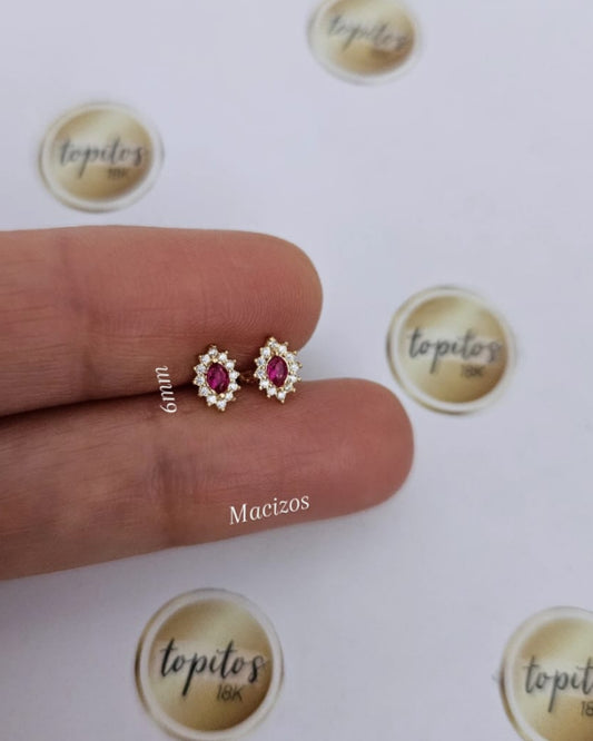 Topos mini Lady 6mm macizos, fucsia