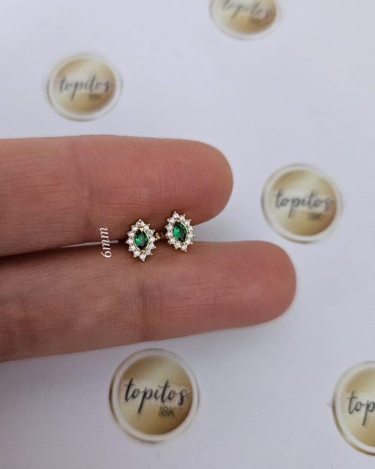 Topos mini Lady 6mm macizos, verdes