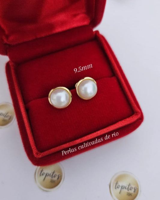 Topos perlas bisel 9.5mm