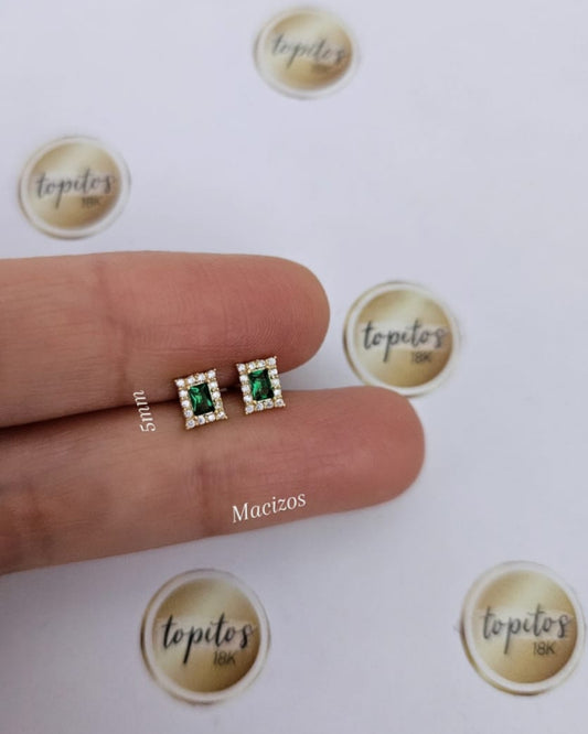 Topos rectángulos 5mm macizos, zircones suizos