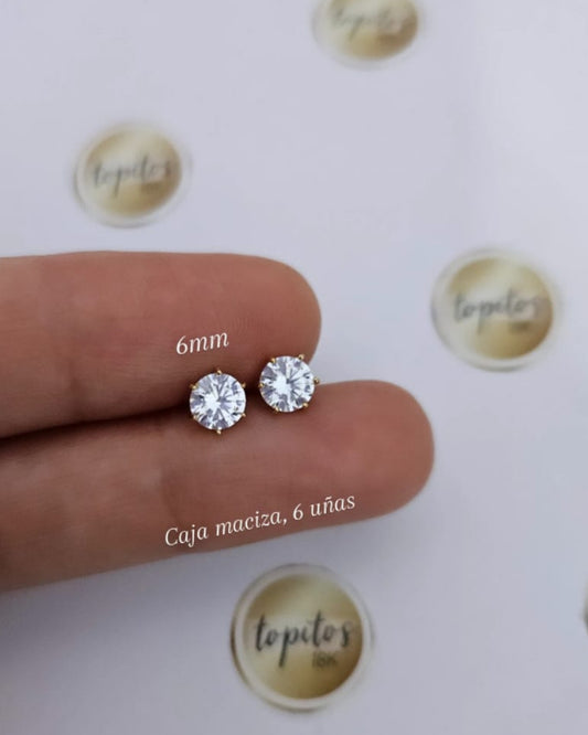 Topos zircones caja maciza 6 uñas