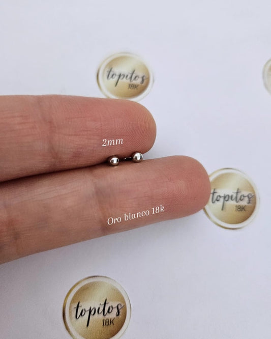 Topos bola 2mm Oro Blanco 18k