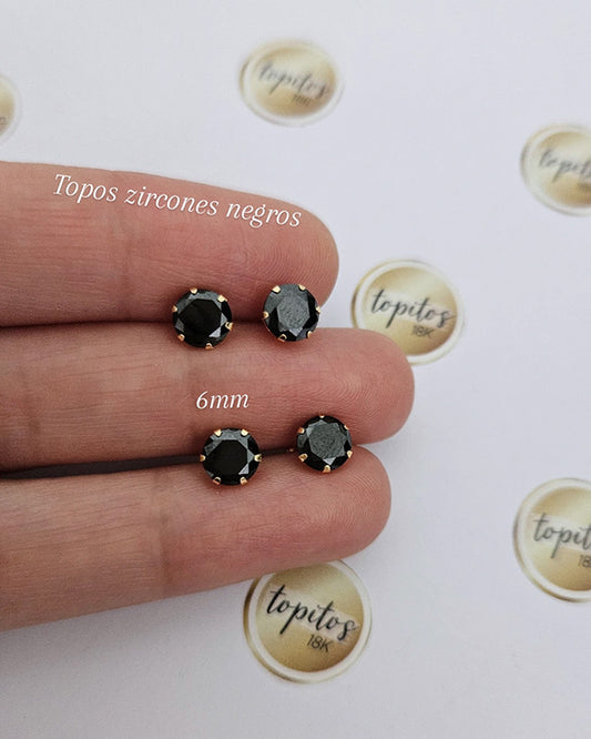 Topos zircones negros 6mm.