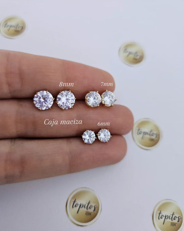 Topos zircones caja maciza 6 uñas