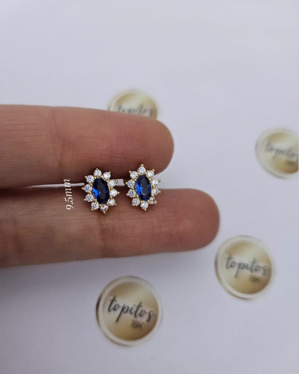 Topos Lady 9.5mm, zircones, caja maciza