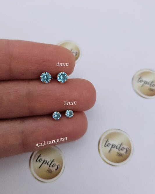 Topos zircones uñas, azul turquesa