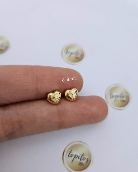 Topos Corazones 6.5mm diamantados