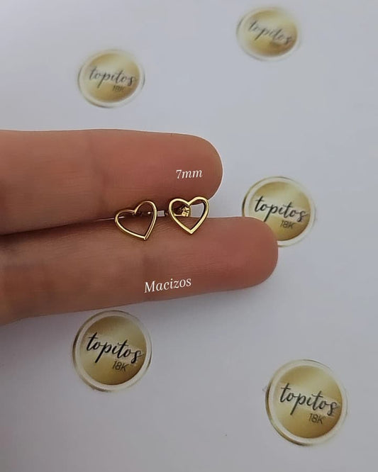 Topos Corazones silueta 7mm, macizos