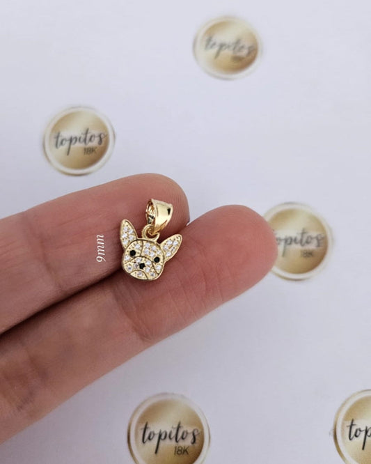 Dije Perro Bulldog Frances 9mm macizo