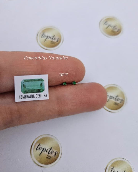 Topos mini Esmeraldas Naturales 1mm