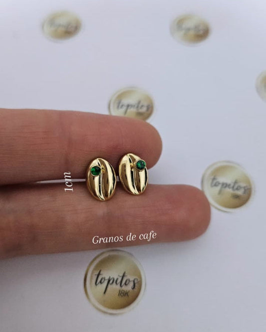 Topos granos de Cafe 1cm, zircon verde