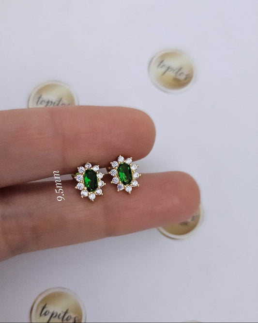 Topos Lady 9.5mm zircones, caja maciza