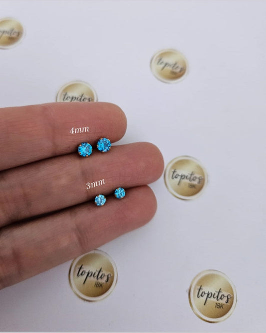 Topos zircones uñas, azul turquesa