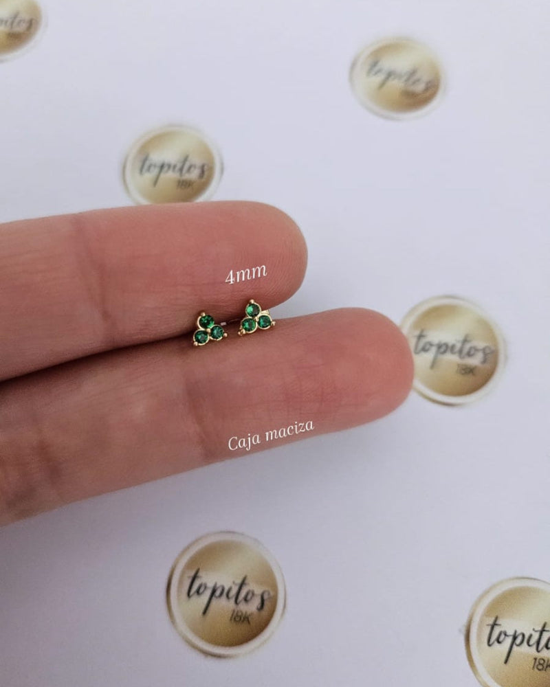 Topos Trebol 4mm verdes, macizos