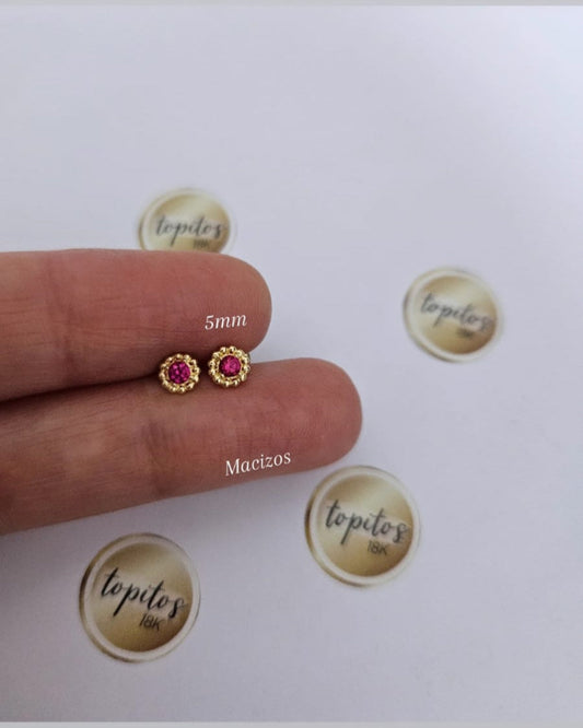 Topos flores zircones 5mm, macizos